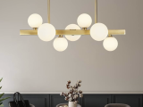Luminária de teto esférica em vidro fosco estilo nórdico para casa de banho