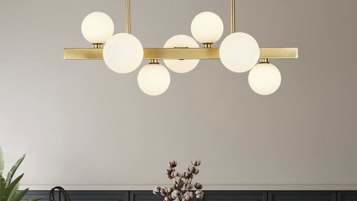 Luminária de teto esférica em vidro fosco estilo nórdico para casa de banho