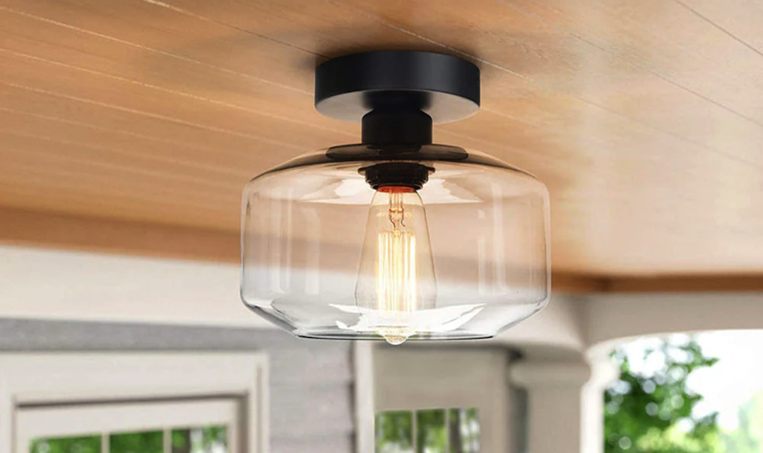 Luminária de teto de vidro transparente moderna