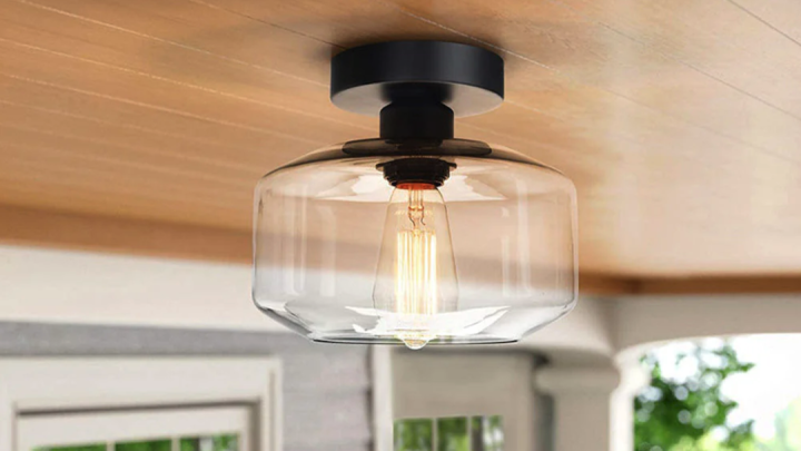 Luminária de teto de vidro transparente moderna