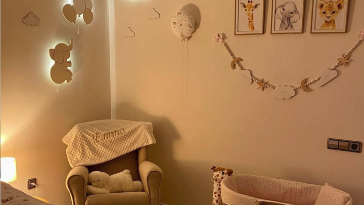 Luz suave criativa para o quarto do bebé à noite