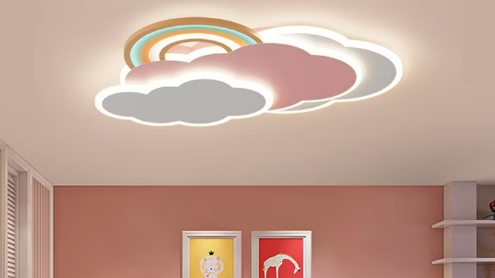 Luz de teto em acrílico em forma de nuvem para quarto de crianças